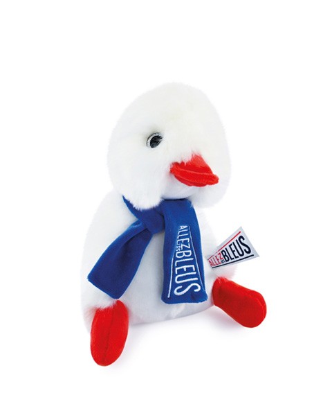 Allez les Bleus - Peluche poussin Cocorico blanc avec écharpe supporter - 20 cm-JO2455.jpg