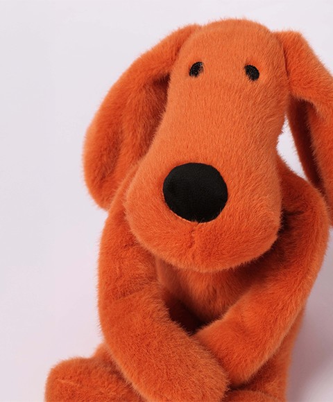 LI4609 Peluche chien Roland-Garros orange produit officiel tennis