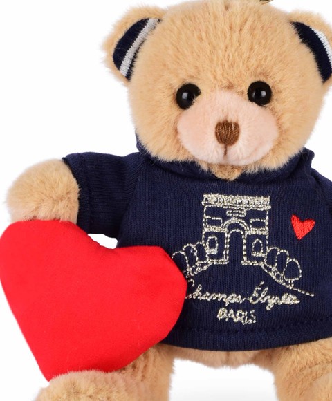Porte clé Ours avec sweat marine et coeur rembourré - SP4281-2.jpg