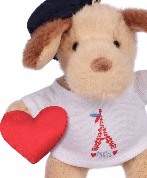 Porte clé Chien beige avec coeur -SP4284-3.jpg