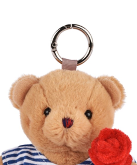 Peluche Ours porte cle avec rose - Le Romantique - 15 cm- SP4517-3.jpg