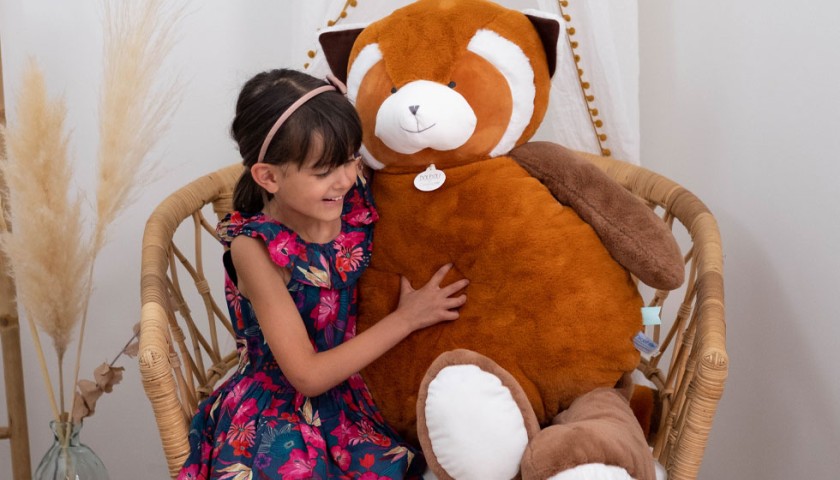 peluche geante panda roux 100 cm