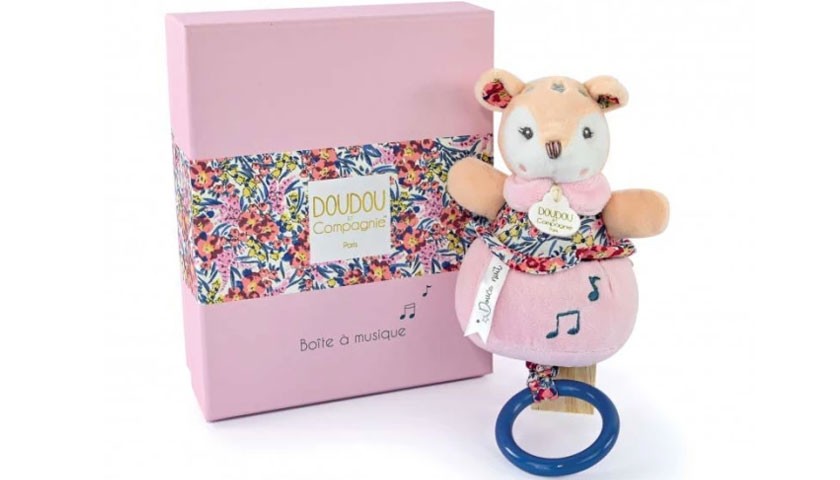 Boîte à musique faon rose boh'aime - Doudou et compagnie -DC4022