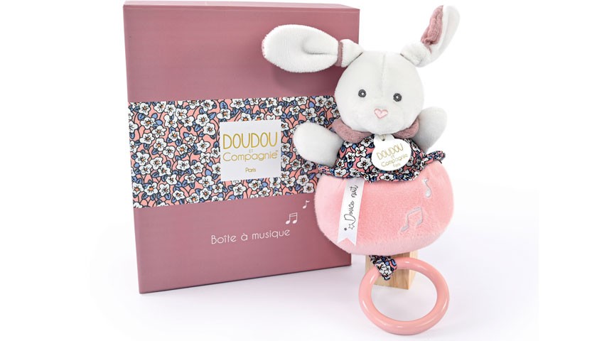 Boîte à musique lapin rose boh'aime - Doudou et compagnie - DC4028