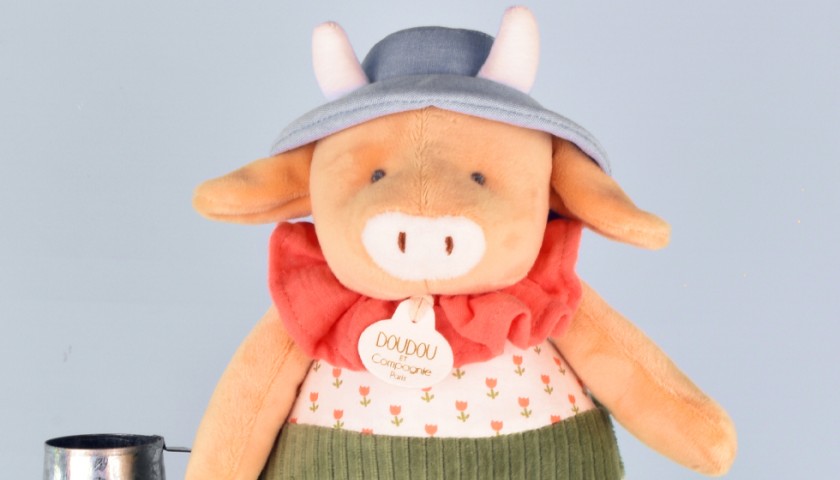 Peluche vache verte Aneth - 28 cm