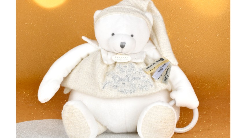 Peluche eveil Bébé Ours Blanc - 30 cm