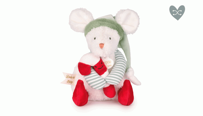 Souris de Noël Boule de Neige modèle aléatoire - 15 cm