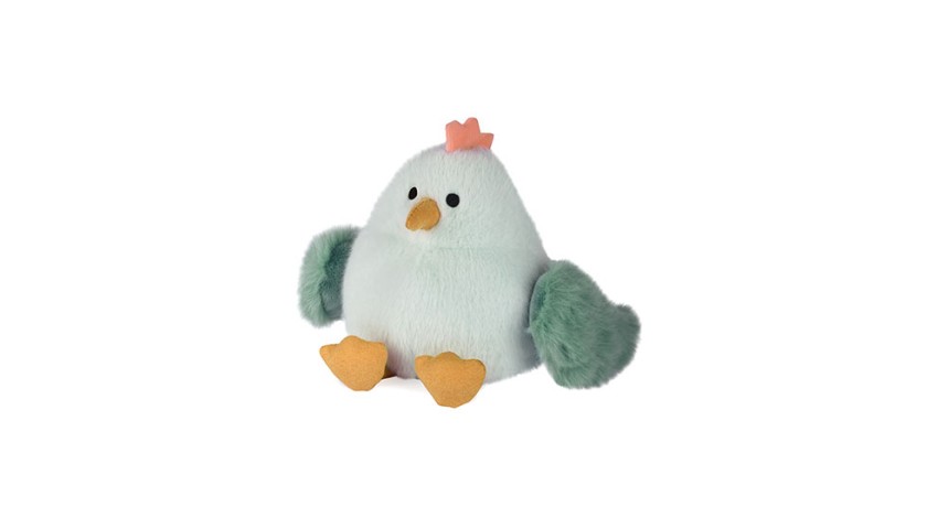 Peluche poussin blanc et amande - 15 cm