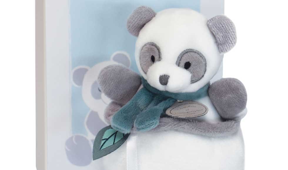 peluche musicale panda gris avec tirette
