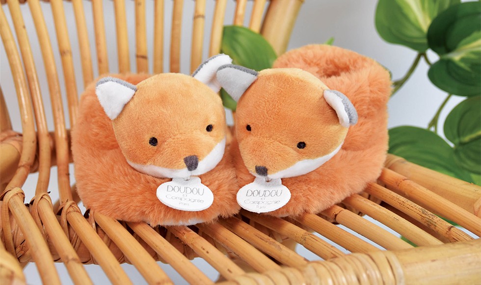 Chaussons bebe en peluche renard - 0/6 mois -Unicef