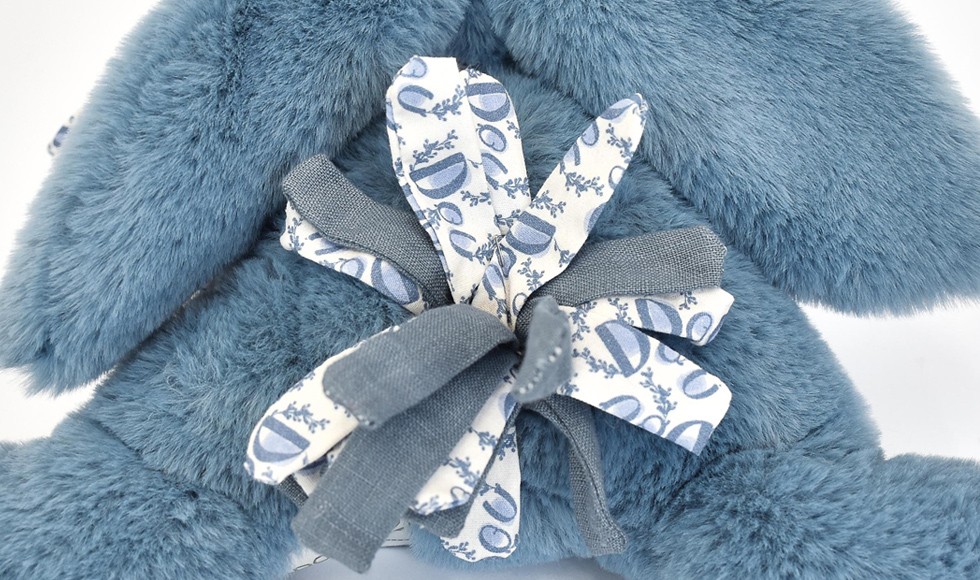 Lapin DOUDOU® - Peluche lapin Bleu - 25 cm