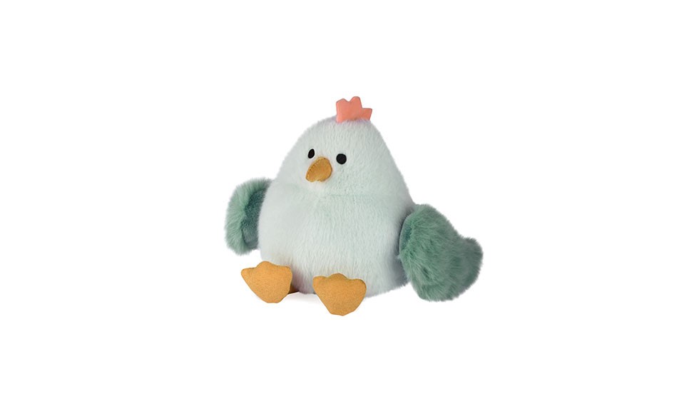 Peluche poussin blanc et amande - 15 cm