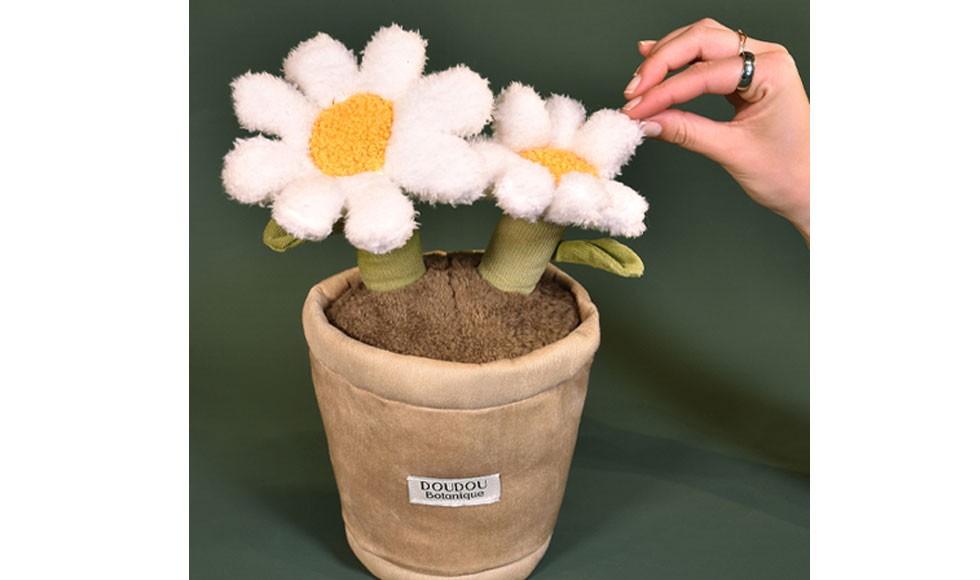 Peluche fleur - Marguerite - 25 cm