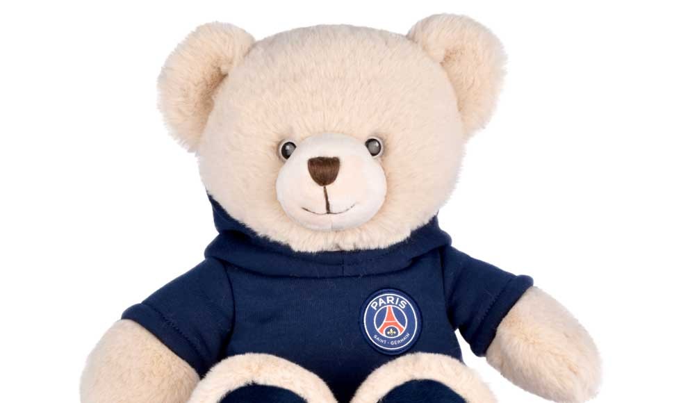 Peluche officielle Ours PSG capuche - 50 cm