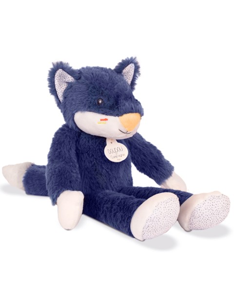 peluche loup bleu marine