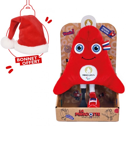 PELUCHE MASCOTTE phryge de noel avec bonnet