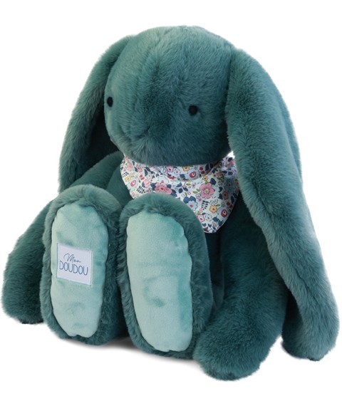 Peluche lapin Vert XXL - Lapin Fleurette 50 cm