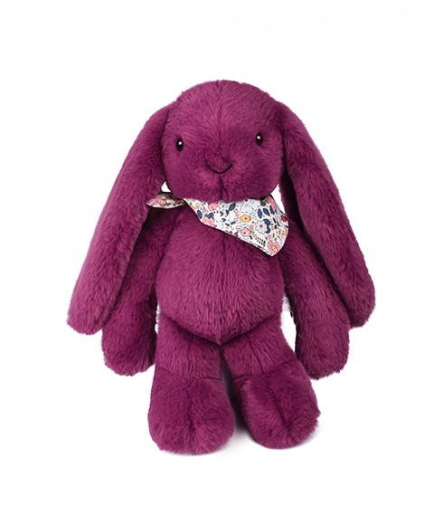 Lapin en peluche grandes oreilles 35cm Prune