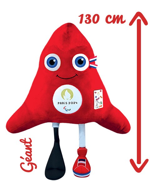 peluche mascotte géante jeux paralympiques paris 2024-130 cm