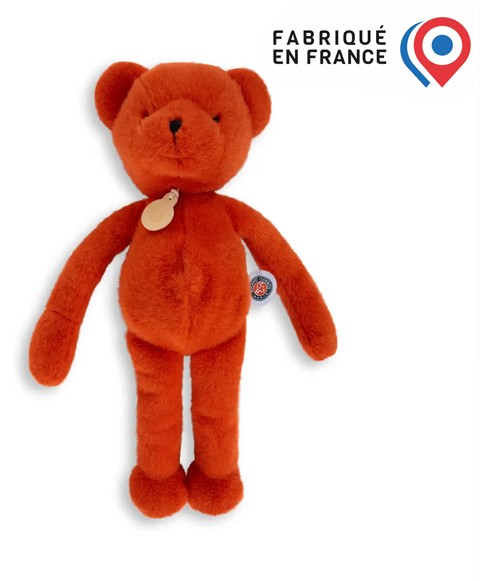 Ours en peluche Orange Terracotta - Roland Garros- 40 cm
