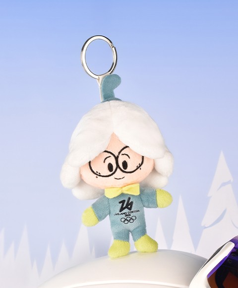 Porte-clés Mascotte GENIUS FLO - Jeux Olympiques Milano-Cortina 2026 - 14 cm