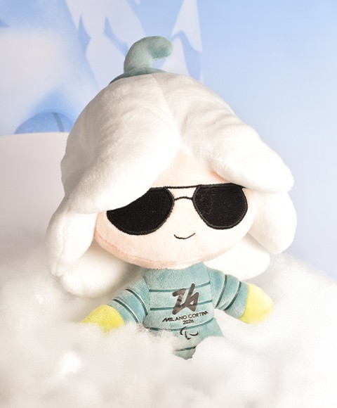 Peluche Mascotte FASHION FLO - Jeux Paralympiques Milano-Cortina 2026 - 20 cm