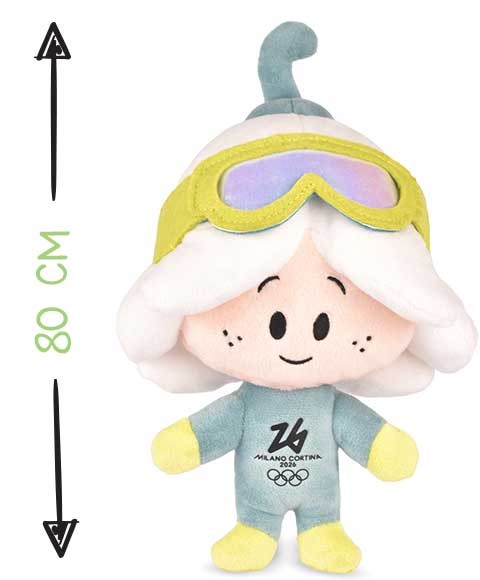 Peluche Géante Mascotte SPORT FLO - Jeux Olympiques Milano-Cortina 2026 - 80 cm