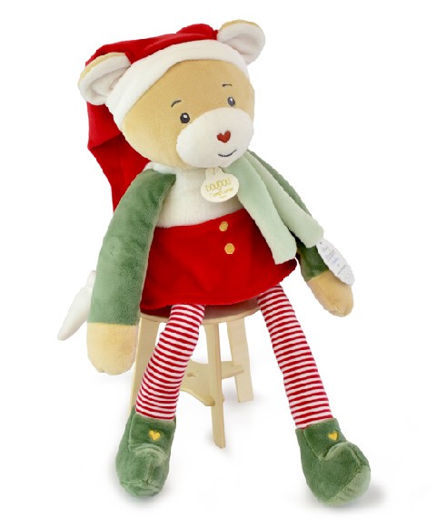 Grand doudou Farceur Cannelle bonnet noël