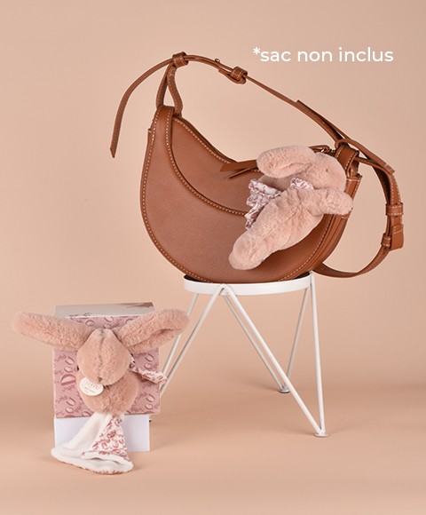 Duo Maman & Bébé - Porte-clés et Peluche Lapin Rose