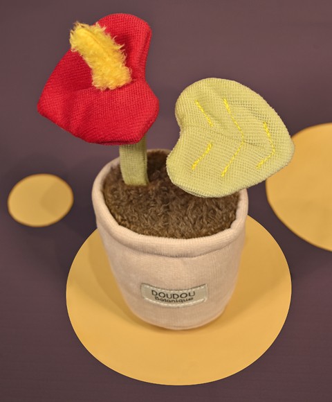 Peluche fleur - 9 cm - Botanique - Rouge