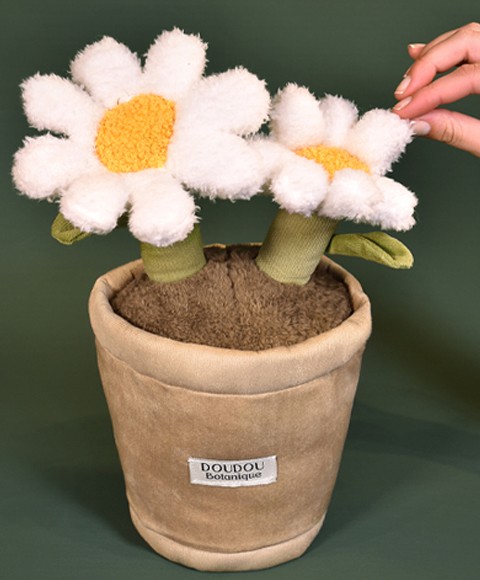 Peluche fleur - Marguerite - 25 cm
