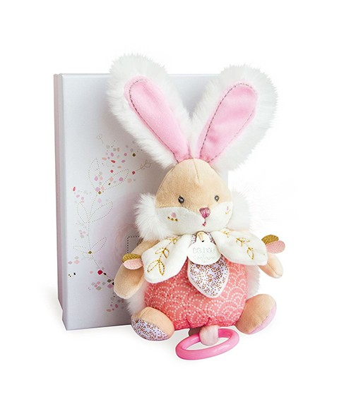 Peluche musicale lapin vieux rose - Happy Horse