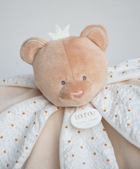 Doudou ours avec pétales 26 cm, idée cadeau de naissance pour bébé