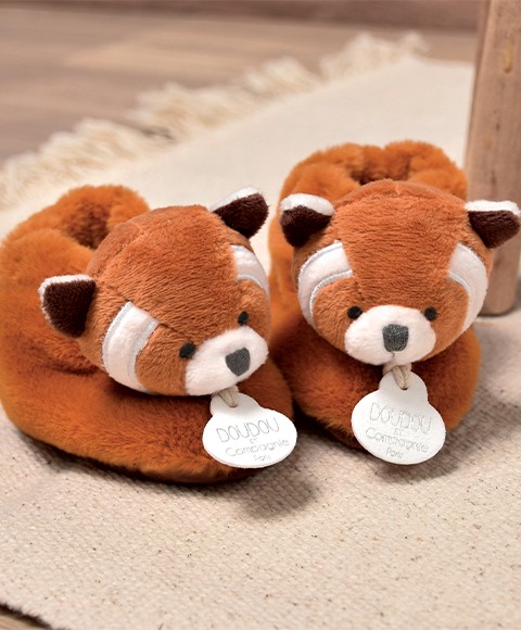 Chaussons panda roux - Doudou et compagnie