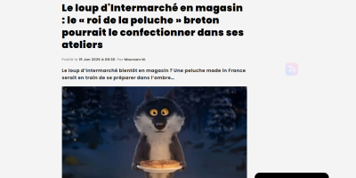 Article Melty , Le loup d'Intermarché en magasin !