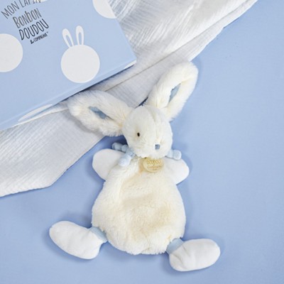 Doudou Lapin Bonbon Bleu - 26 cm