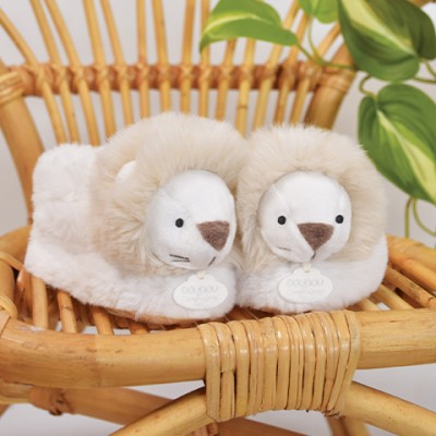 Chaussons bébé en peluche Lion - Unicef - 0-6  mois