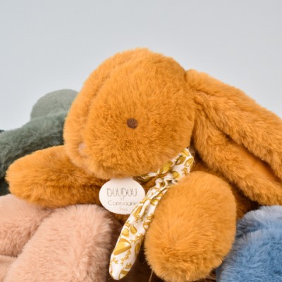 Lapin DOUDOU® Jaune moutarde - Peluche lapin - 25 cm