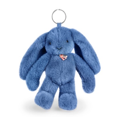 Porte clé en peluche Lapin Bleu- 18 cm - Lapin Fleurette