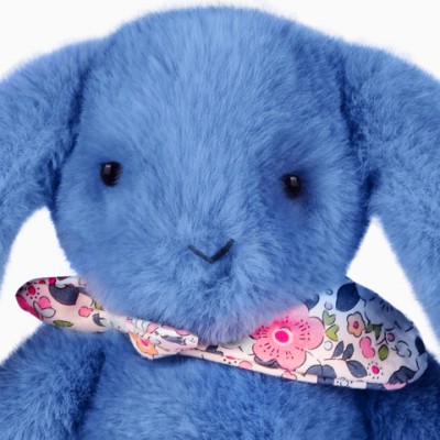 Peluche lapin bleu 25 cm - Lapin Fleurette