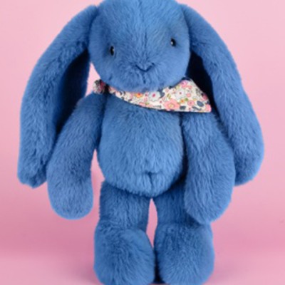 Peluche lapin Bleu 35 cm - Lapin Fleurette