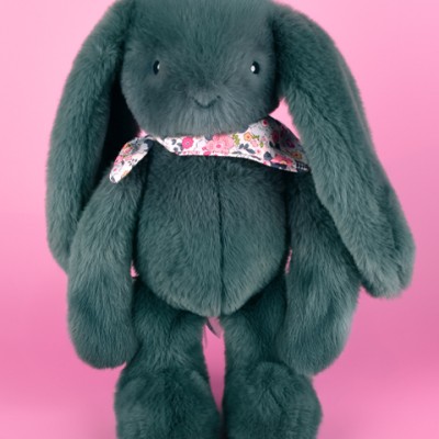 Peluche lapin Vert 35 cm - Lapin Fleurette