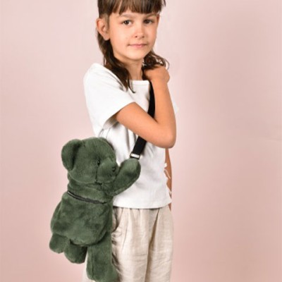 Sac bandouliere - Ours en peluche Vert Kaki - 30 cm