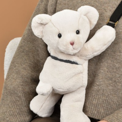 Sac bandouliere - Ours en peluche beige - 30 cm