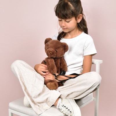Sac bandouliere - Ours en peluche marron - 30 cm