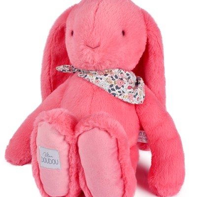 Peluche Lapin corail– 50 cm - Lapin Fleurette