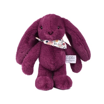 Peluche lapin prune 25 cm - Lapin Fleurette