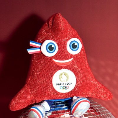 Peluche mascotte Jeux Olympiques Paris 2024 fabriquée en France - Edition limitée version maille lurex- 27 cm