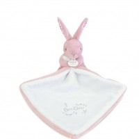 Lapin DOUDOU® - Doudou Lapin mouchoir- 10 cm - Rose-dc4360-.jpg