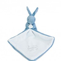 Doudou  mouchoir Lapin- 10 cm - Bleu -DC4362.jpg